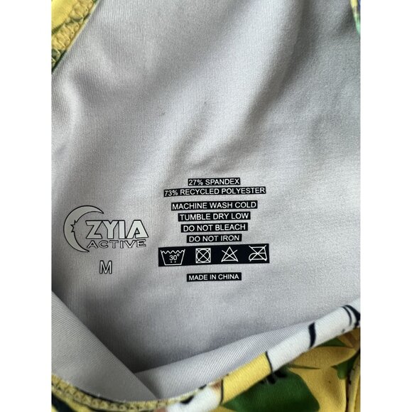Zyia Active Sports Bra Floral Racerback Floral Reflective Light N Tight Medium - Picture 5 of 5